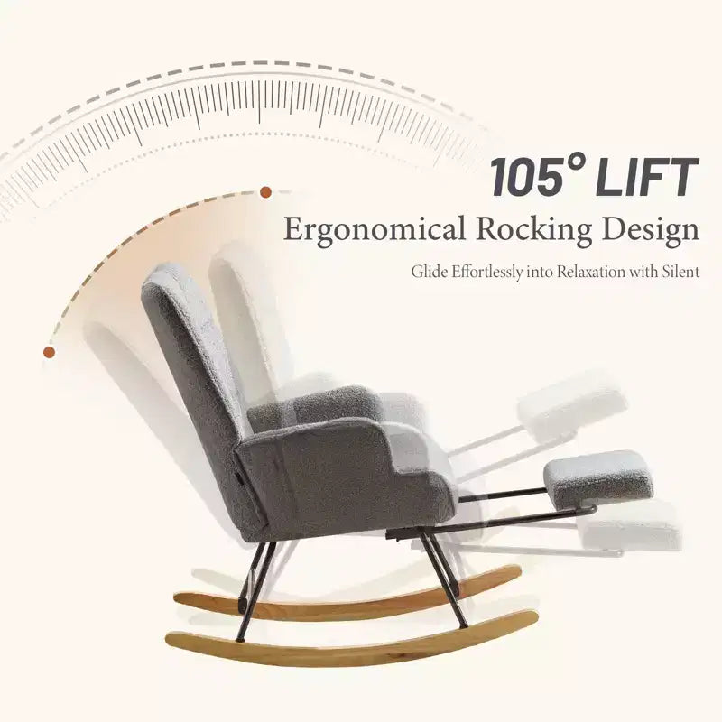 Fauteuil à bascule pour chambre d'enfant Teddy de furniliving