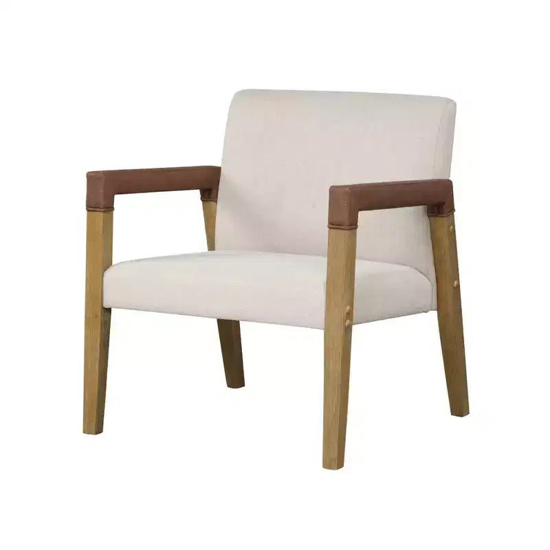 Fauteuil d'appoint en lin et brun, lot de 2