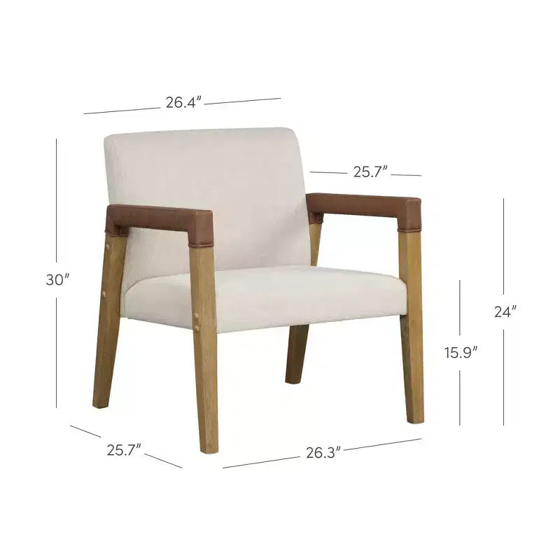 Fauteuil d'appoint en lin et brun, lot de 2