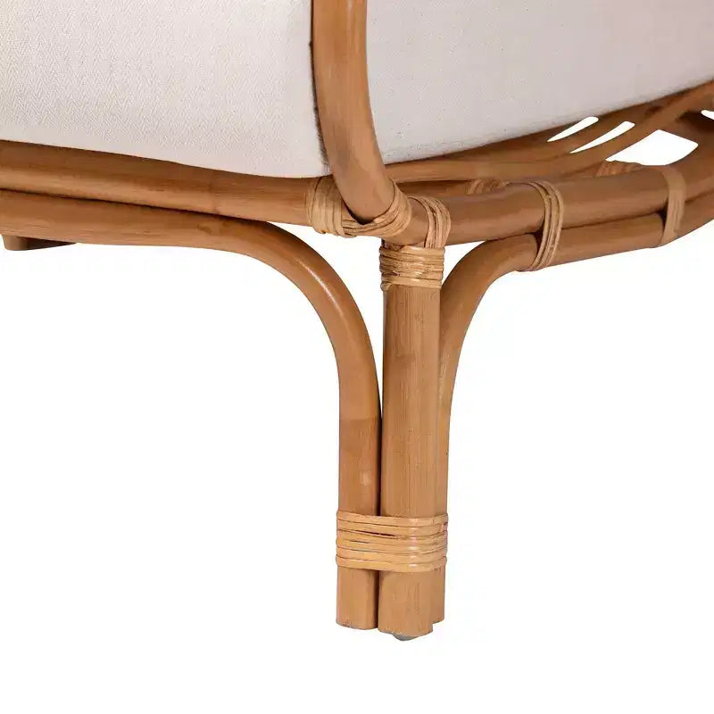 Fauteuil d'appoint en rotin clair et miel, 1 place