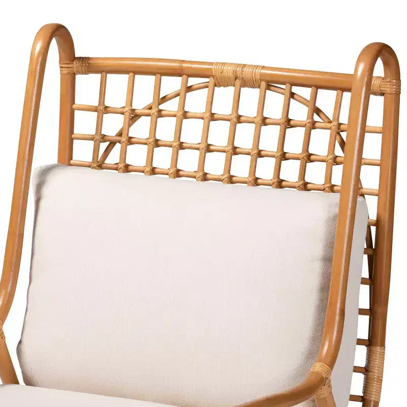 Fauteuil d'appoint en rotin clair et miel, 1 place