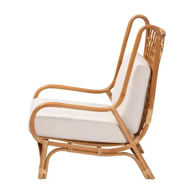 Fauteuil d'appoint en rotin clair et miel, 1 place