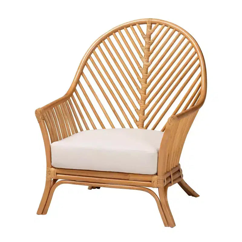 Fauteuil en rotin miel clair – Style bohème, 1 place