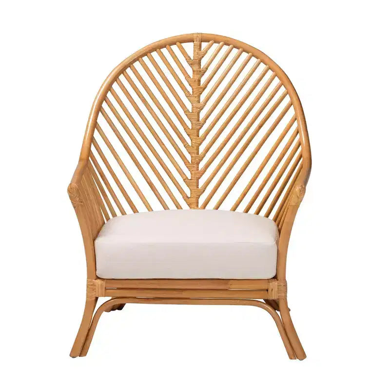 Fauteuil en rotin miel clair – Style bohème, 1 place