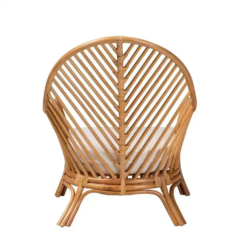 Fauteuil en rotin miel clair – Style bohème, 1 place