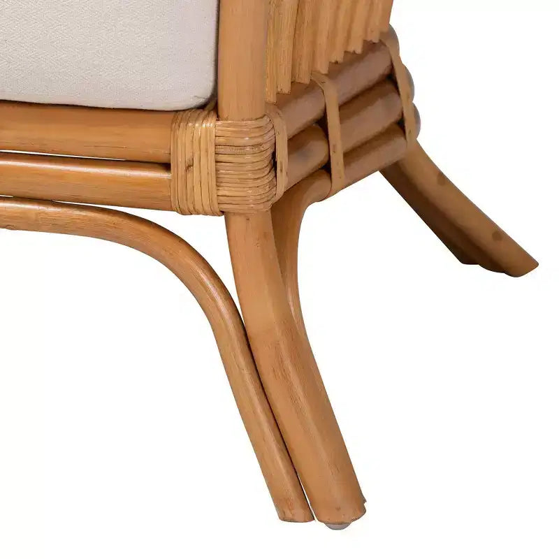 Fauteuil en rotin miel clair – Style bohème, 1 place