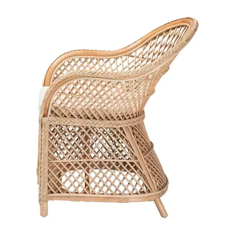 Fauteuil en rotin naturel, style bohème, 1 place
