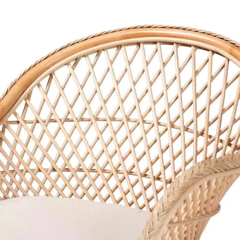 Fauteuil en rotin naturel, style bohème, 1 place