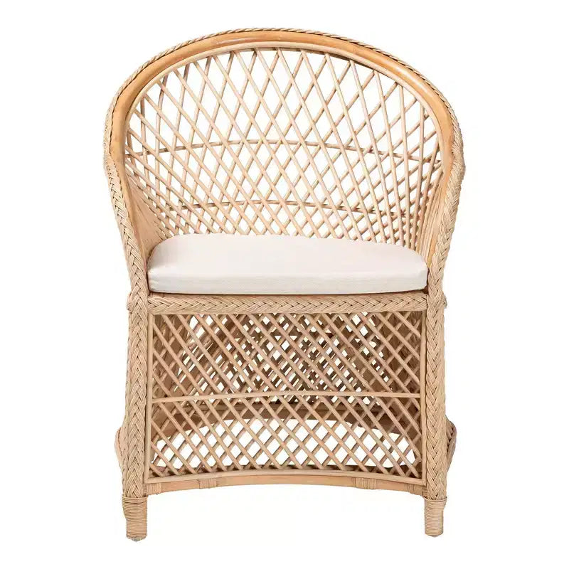 Fauteuil en rotin naturel, style bohème, 1 place