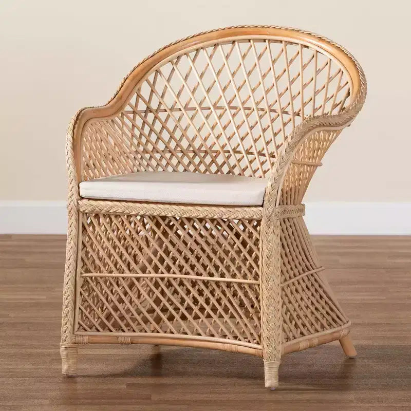 Fauteuil en rotin naturel, style bohème, 1 place