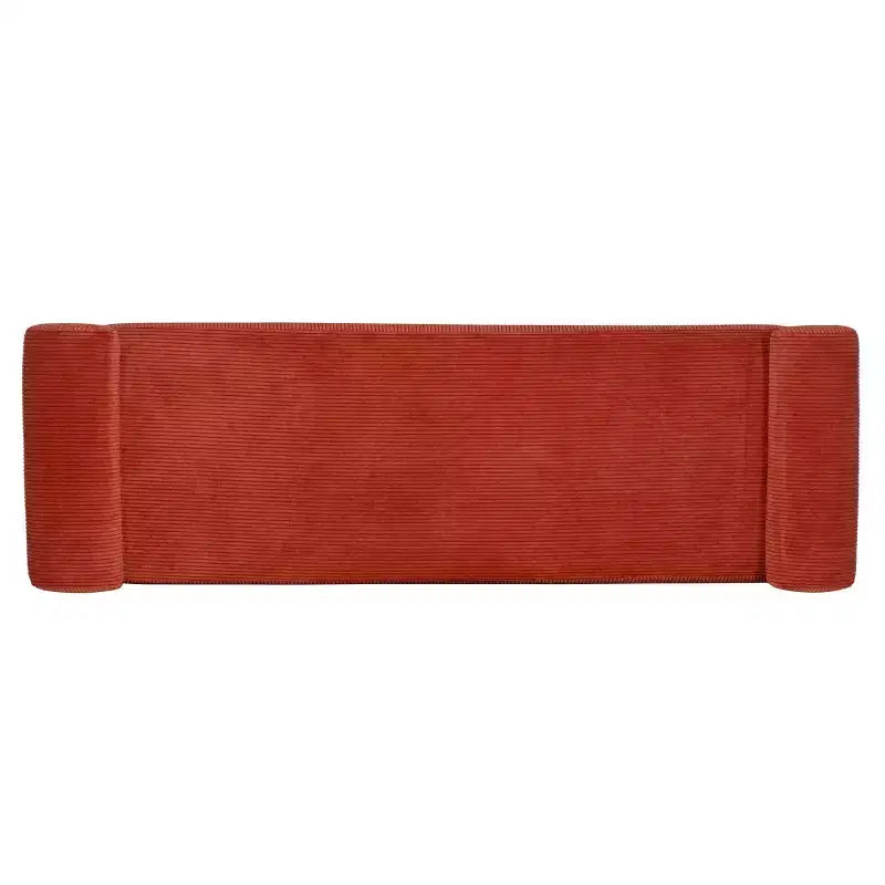 Banc capitonné en velours côtelé rouille, une place