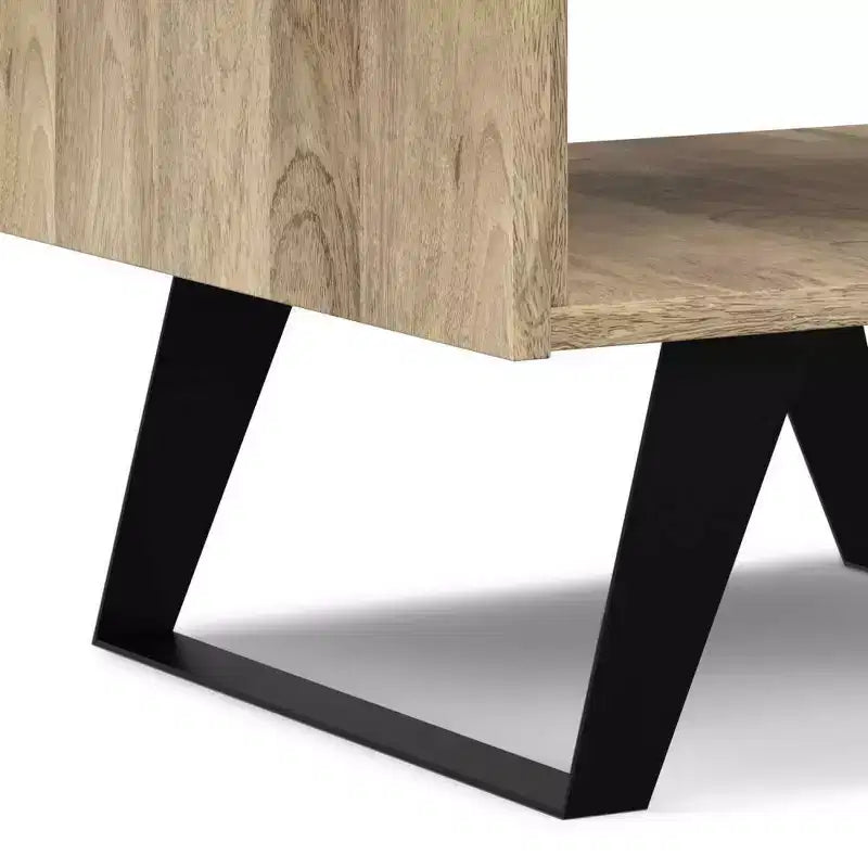 Table d'appoint carrée marron, bois de manguier et métal, 1 personne