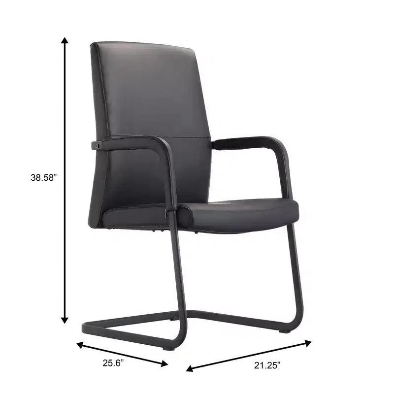 Fauteuil de bureau en similicuir, piètement luge, une place – plusieurs coloris