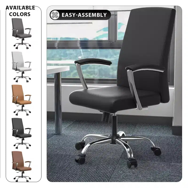 Fauteuil de bureau en similicuir, piètement luge, une place – plusieurs coloris