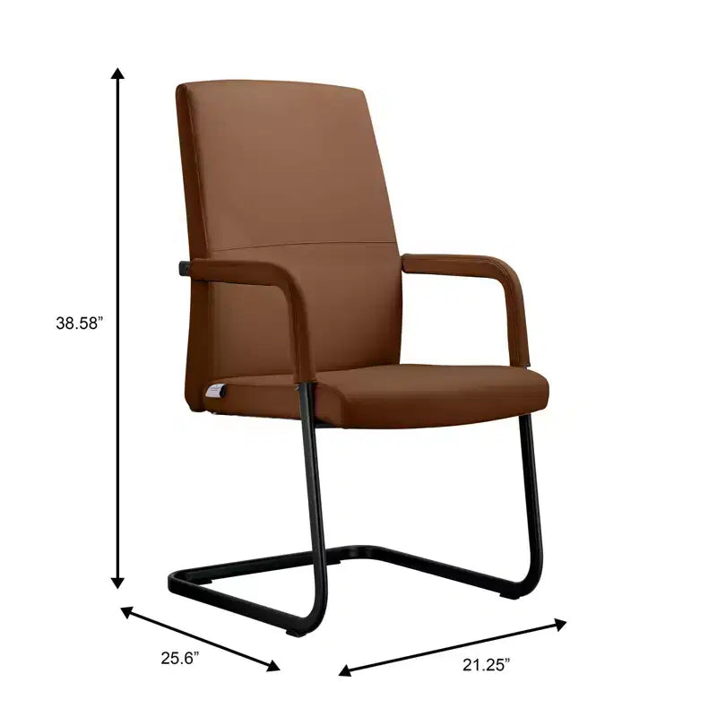 Fauteuil de bureau en similicuir, piètement luge, une place – plusieurs coloris