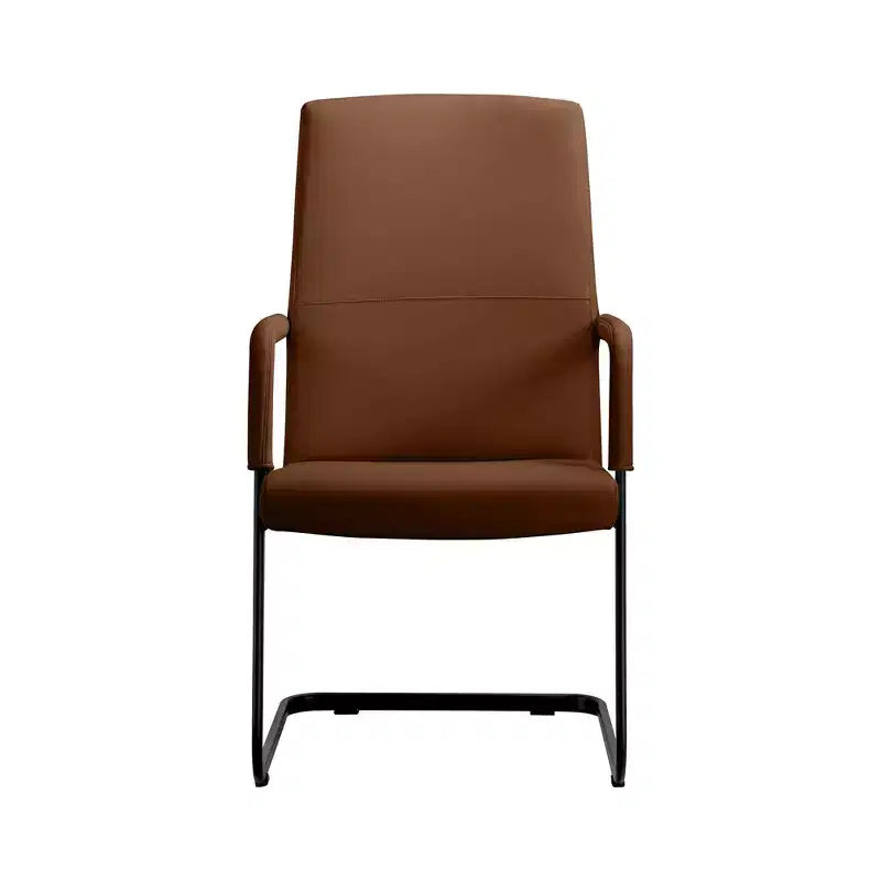 Fauteuil de bureau en similicuir, piètement luge, une place – plusieurs coloris