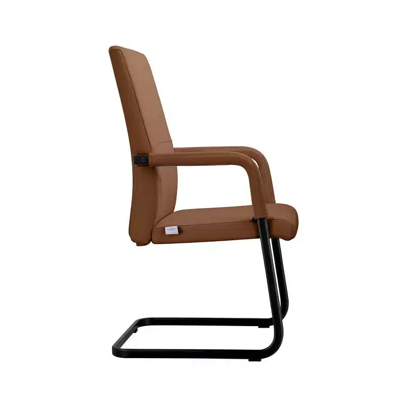 Fauteuil de bureau en similicuir, piètement luge, une place – plusieurs coloris
