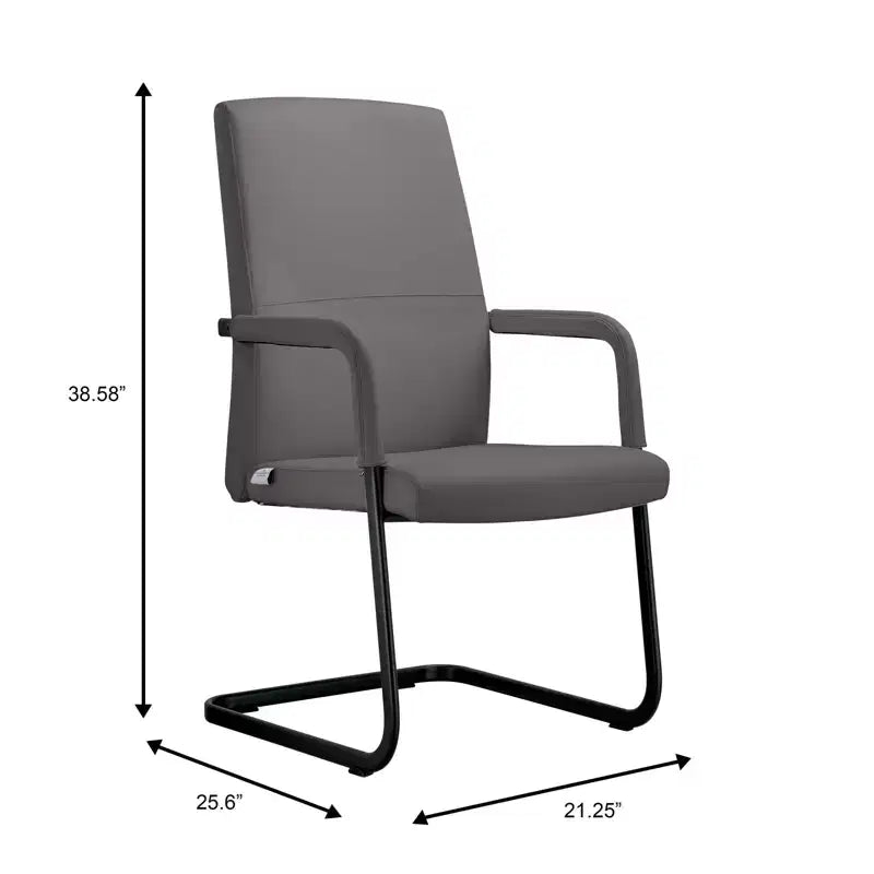 Fauteuil de bureau en similicuir, piètement luge, une place – plusieurs coloris