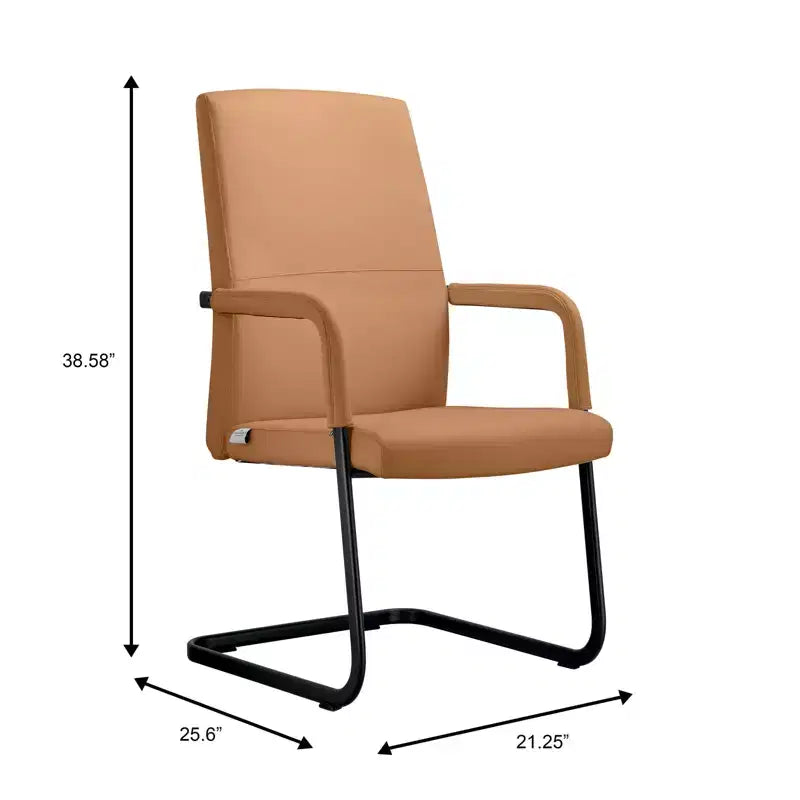 Fauteuil de bureau en similicuir, piètement luge, une place – plusieurs coloris