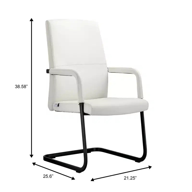 Fauteuil de bureau en similicuir, piètement luge, une place – plusieurs coloris