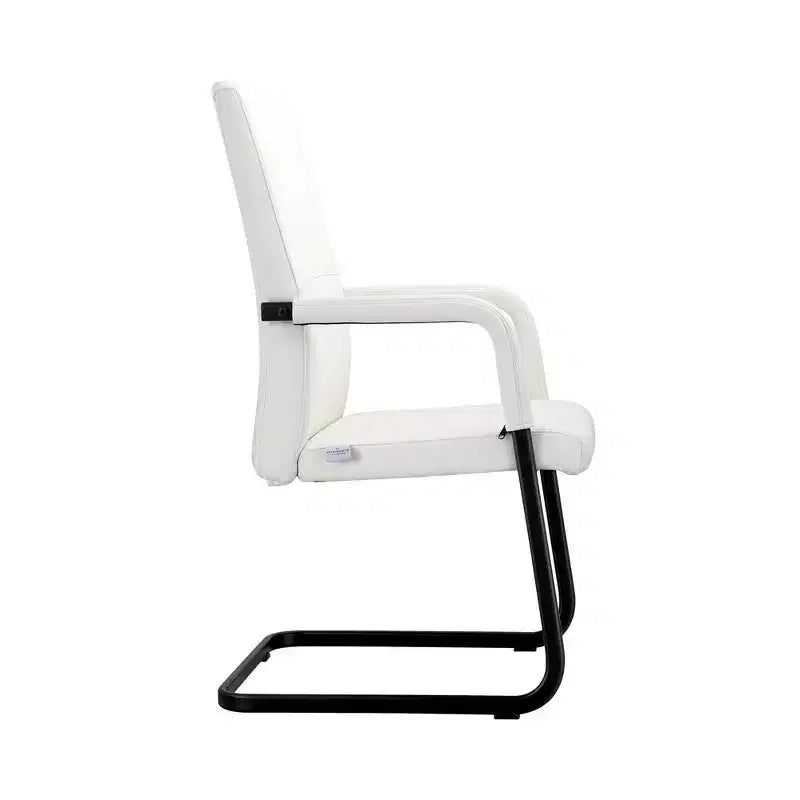 Fauteuil de bureau en similicuir, piètement luge, une place – plusieurs coloris
