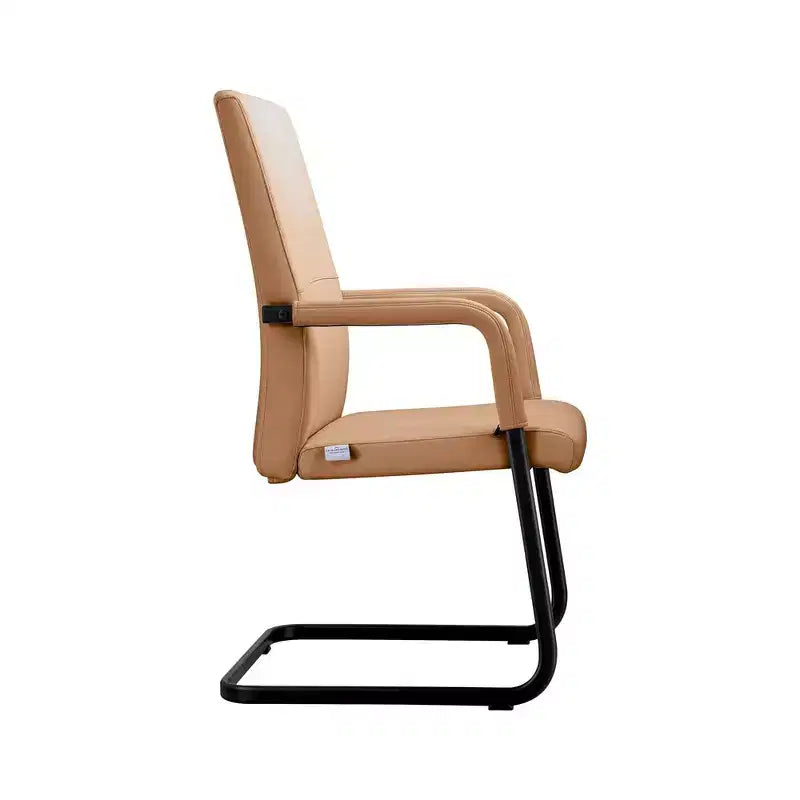 Fauteuil de bureau en similicuir, piètement luge, une place – plusieurs coloris