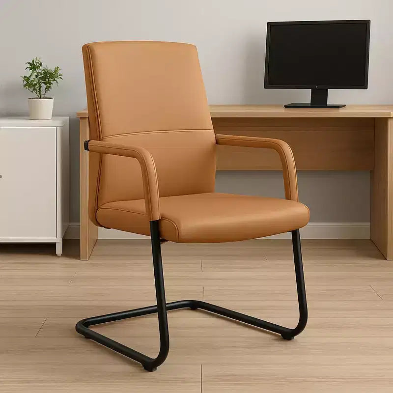 Fauteuil de bureau en similicuir, piètement luge, une place – plusieurs coloris