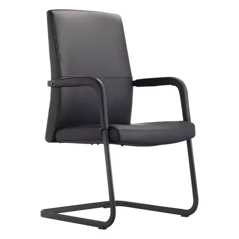 Fauteuil de bureau en similicuir, piètement luge, une place – plusieurs coloris