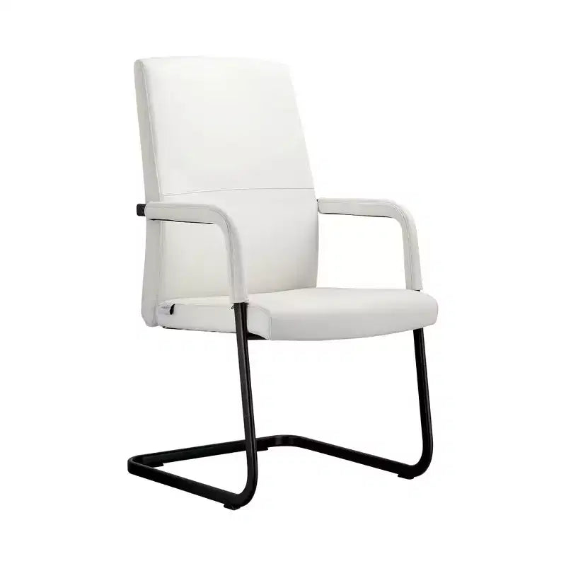 Fauteuil de bureau en similicuir, piètement luge, une place – plusieurs coloris
