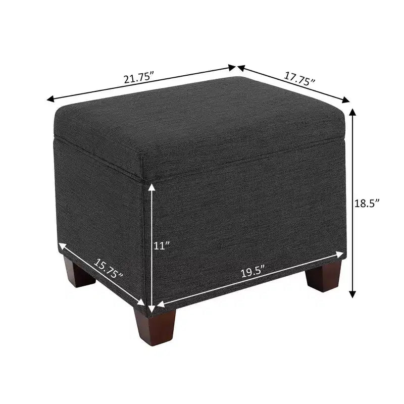 Pouf de rangement avec siège rembourré, plusieurs coloris et tissus, 1 place