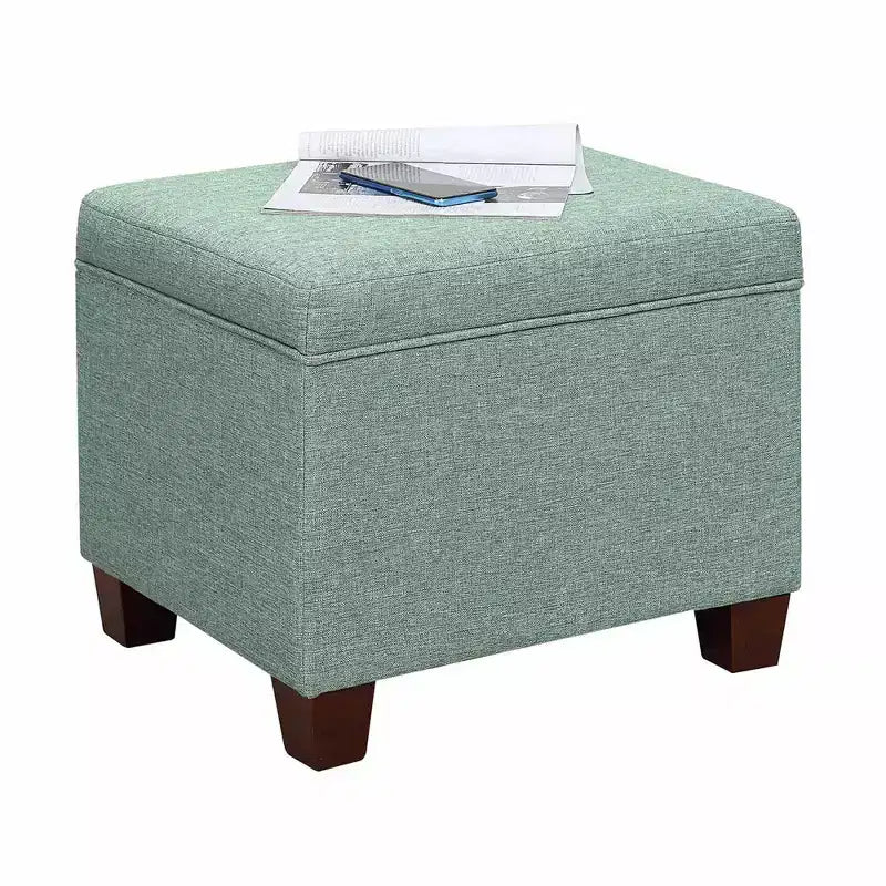 Pouf de rangement avec siège rembourré, plusieurs coloris et tissus, 1 place
