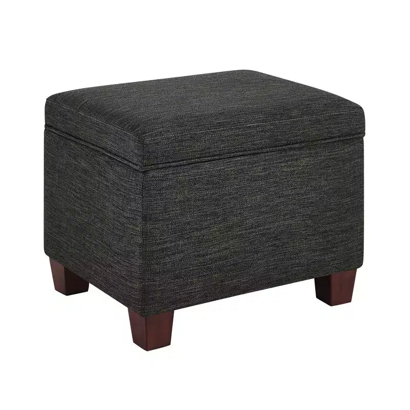Pouf de rangement avec siège rembourré, plusieurs coloris et tissus, 1 place