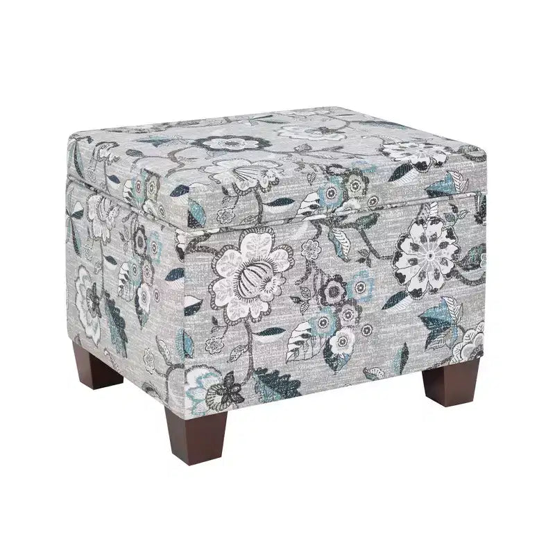 Pouf de rangement avec siège rembourré, plusieurs coloris et tissus, 1 place