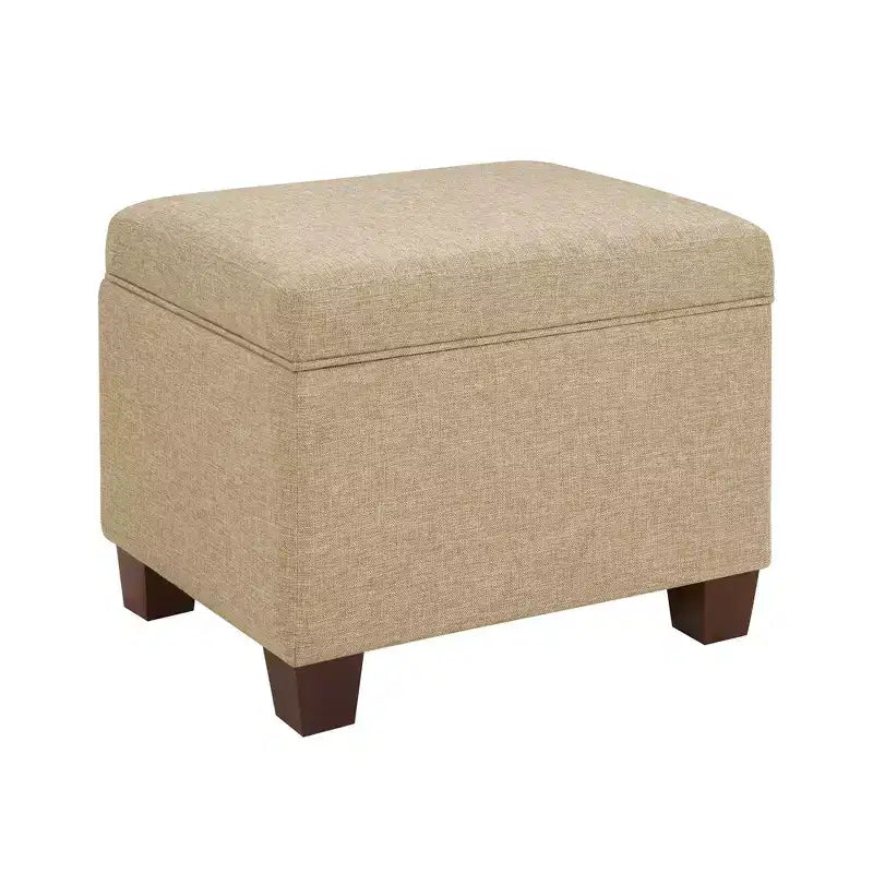 Pouf de rangement avec siège rembourré, plusieurs coloris et tissus, 1 place