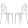 LeisureMod Marion Acrylic Modern Chair, Mid-Century Ghost Chair with Molded Seat, Ideal for Dining Room, Kitchen, Office, Lounge, Cafe, or Workspace