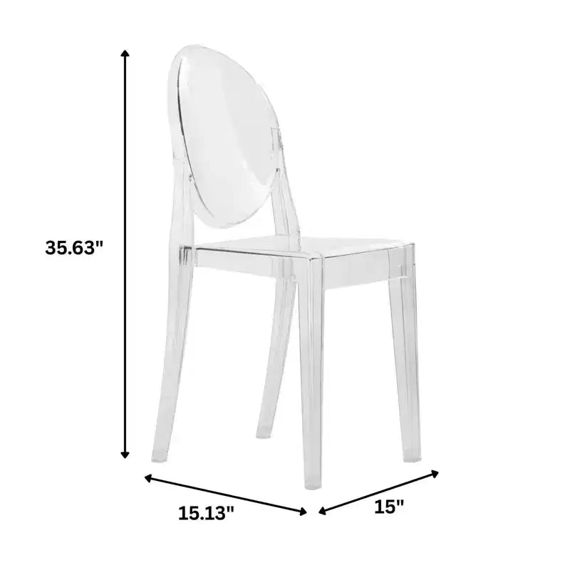 Chaise dossier King Louis en acrylique transparent, sans accoudoirs – à l'unité / lot de 2 / lot de 4