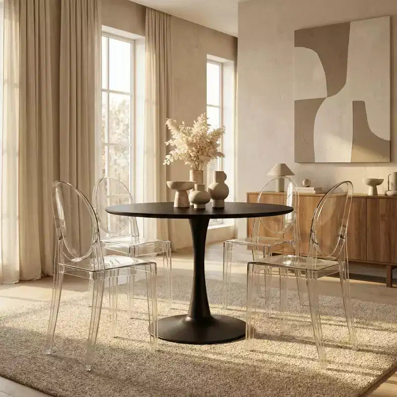 Chaise dossier King Louis en acrylique transparent, sans accoudoirs – à l'unité / lot de 2 / lot de 4