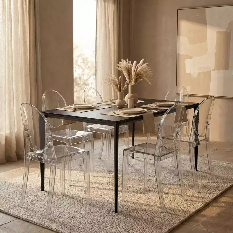 Chaise dossier King Louis en acrylique transparent, sans accoudoirs – à l'unité / lot de 2 / lot de 4
