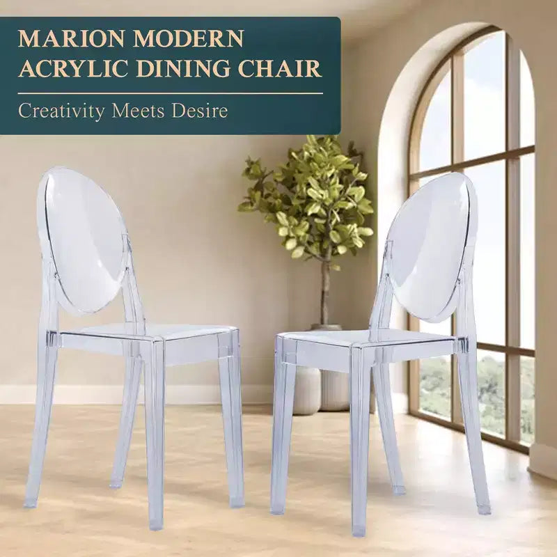 Chaise dossier King Louis en acrylique transparent, sans accoudoirs – à l'unité / lot de 2 / lot de 4