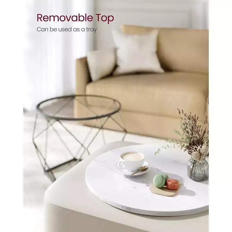 Petite table basse ronde, lot de 2 tables d'appoint pour salon, chambre, bureau