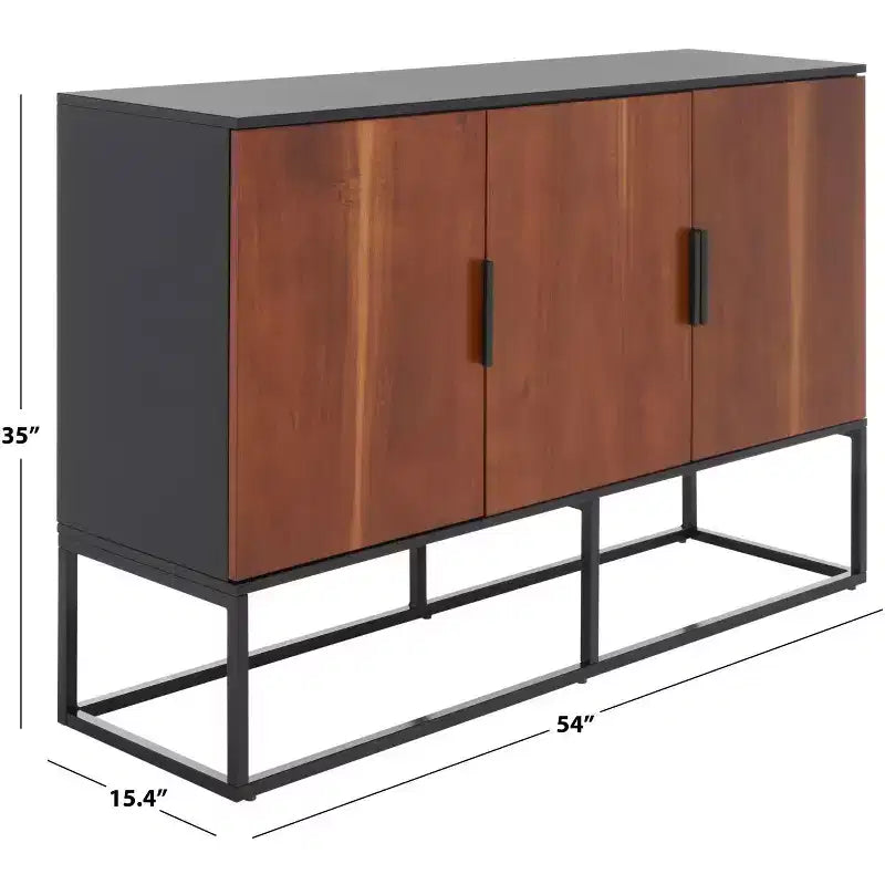 Buffet 3 portes 2 étagères Vance - MED5007 - Noir/Marron - Safavieh