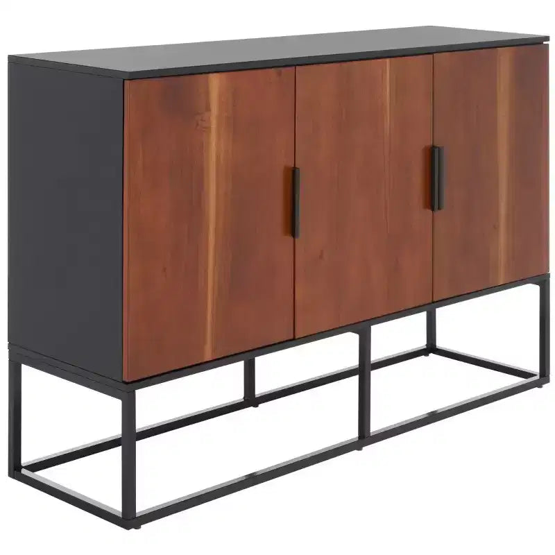 Buffet 3 portes 2 étagères Vance - MED5007 - Noir/Marron - Safavieh