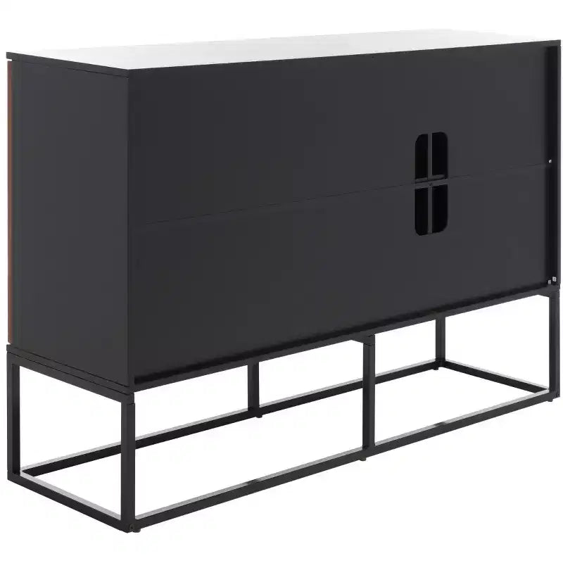 Buffet 3 portes 2 étagères Vance - MED5007 - Noir/Marron - Safavieh