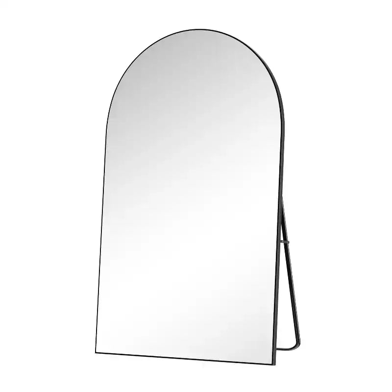 Miroir sur pied plein cadre arqué marron, 1 personne, 190,5 cm H x 91,4 cm L