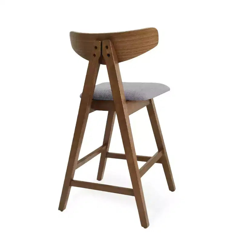 Tabourets de comptoir GDFStudio Sunapee en bois et tissu d'inspiration moderne du milieu du siècle, 63,5 cm (Lot de 2)