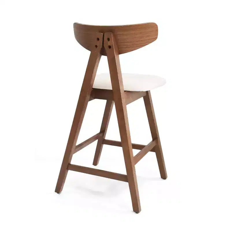 Tabourets de comptoir GDFStudio Sunapee en bois et tissu d'inspiration moderne du milieu du siècle, 63,5 cm (Lot de 2)