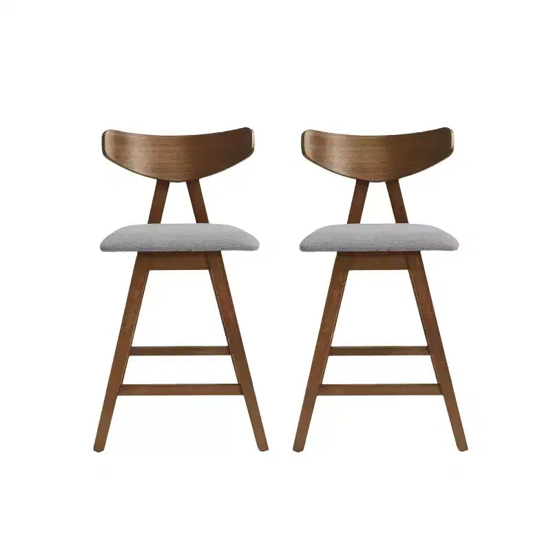 Tabourets de comptoir GDFStudio Sunapee en bois et tissu d'inspiration moderne du milieu du siècle, 63,5 cm (Lot de 2)