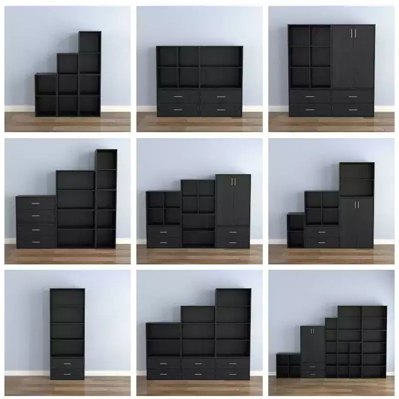 Étagère empilable 3 cubes, multicolore, étagère ouverte, unité individuelle