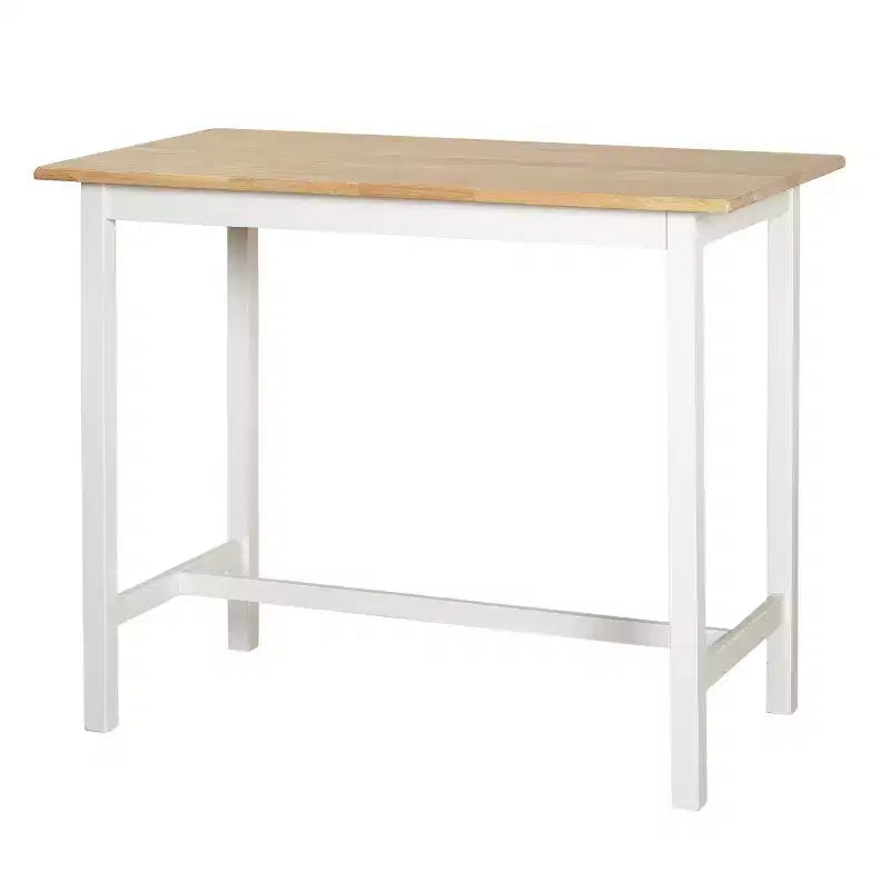 Ensemble de salle à manger 4 pièces en bois massif hauteur comptoir, 4 places, blanc/naturel et noir/noyer