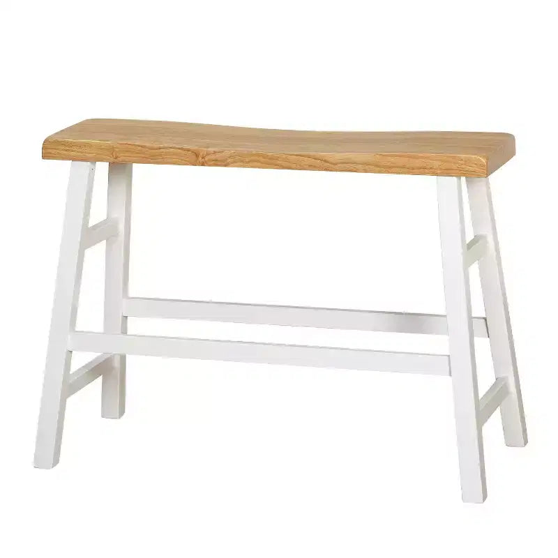 Ensemble de salle à manger 4 pièces en bois massif hauteur comptoir, 4 places, blanc/naturel et noir/noyer